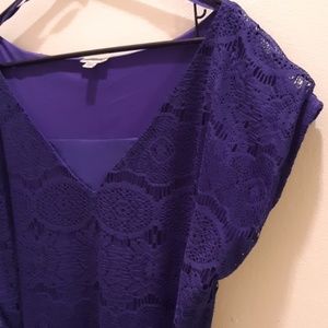 Midnight blue,  lace overlay maxi dress